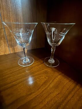 vintage pioneer glass "Willow Moon" cordial glass